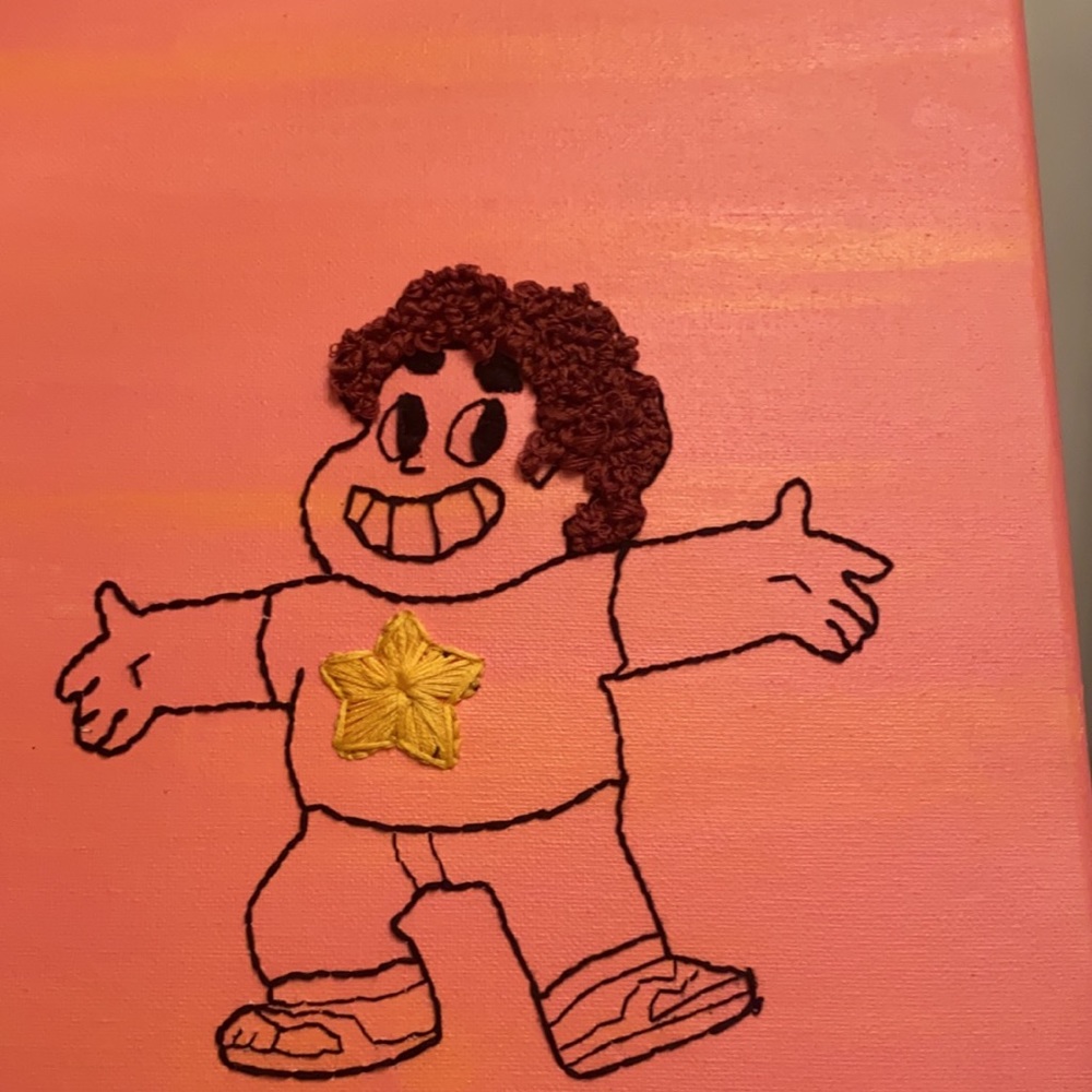 Steven universe embroidery on canvas